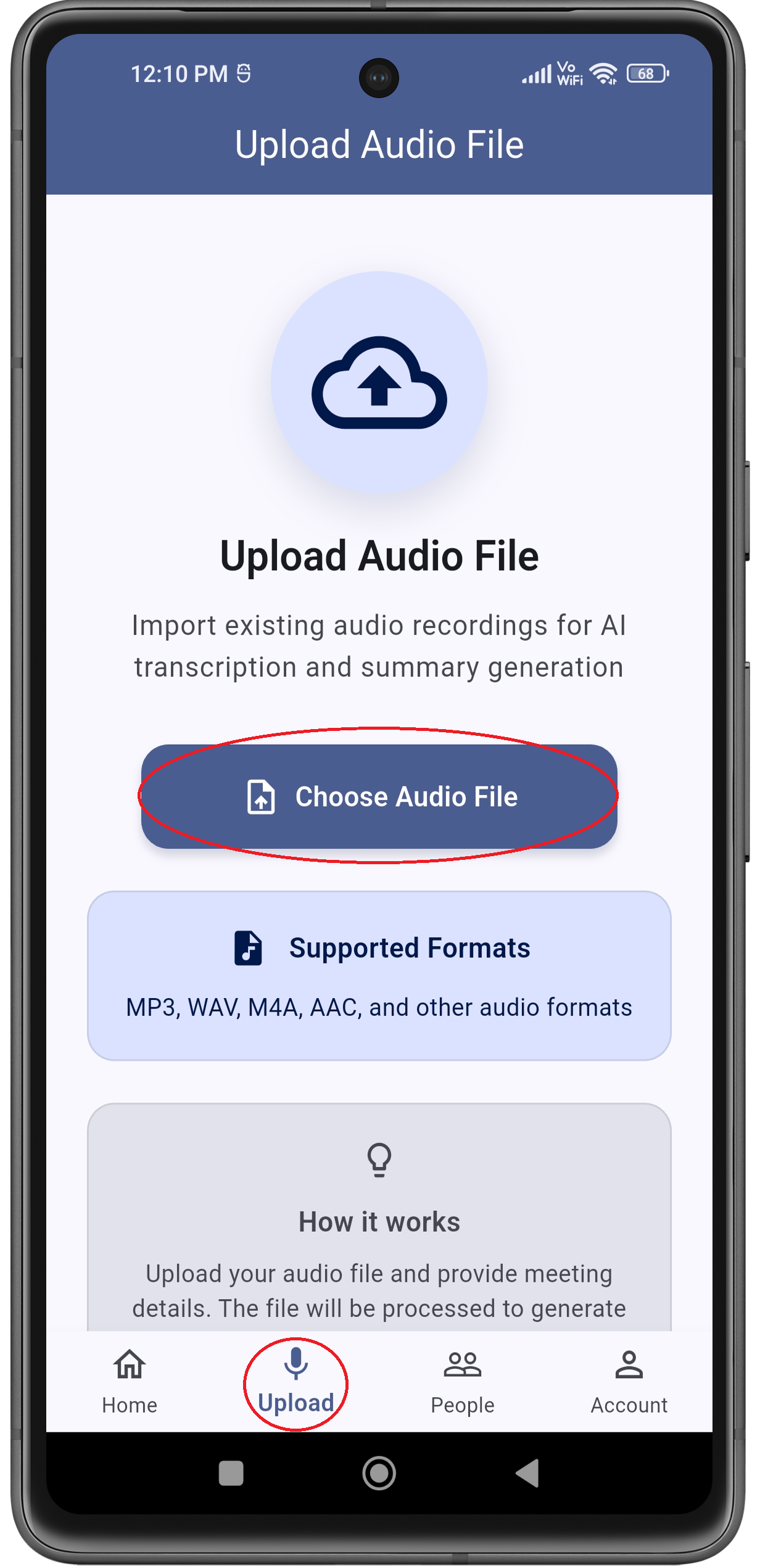 Upload Meeting Audio
